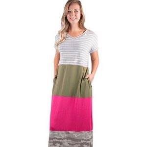 Simply southern color block maxi dress